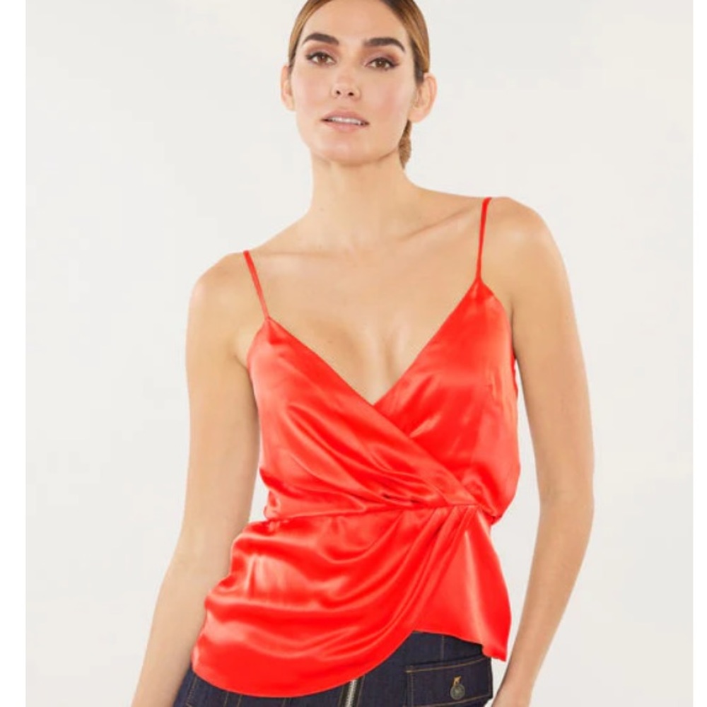 Cinq a Sept 'Mirin' Sleeveless Silk Cami Top, Chili Pepper